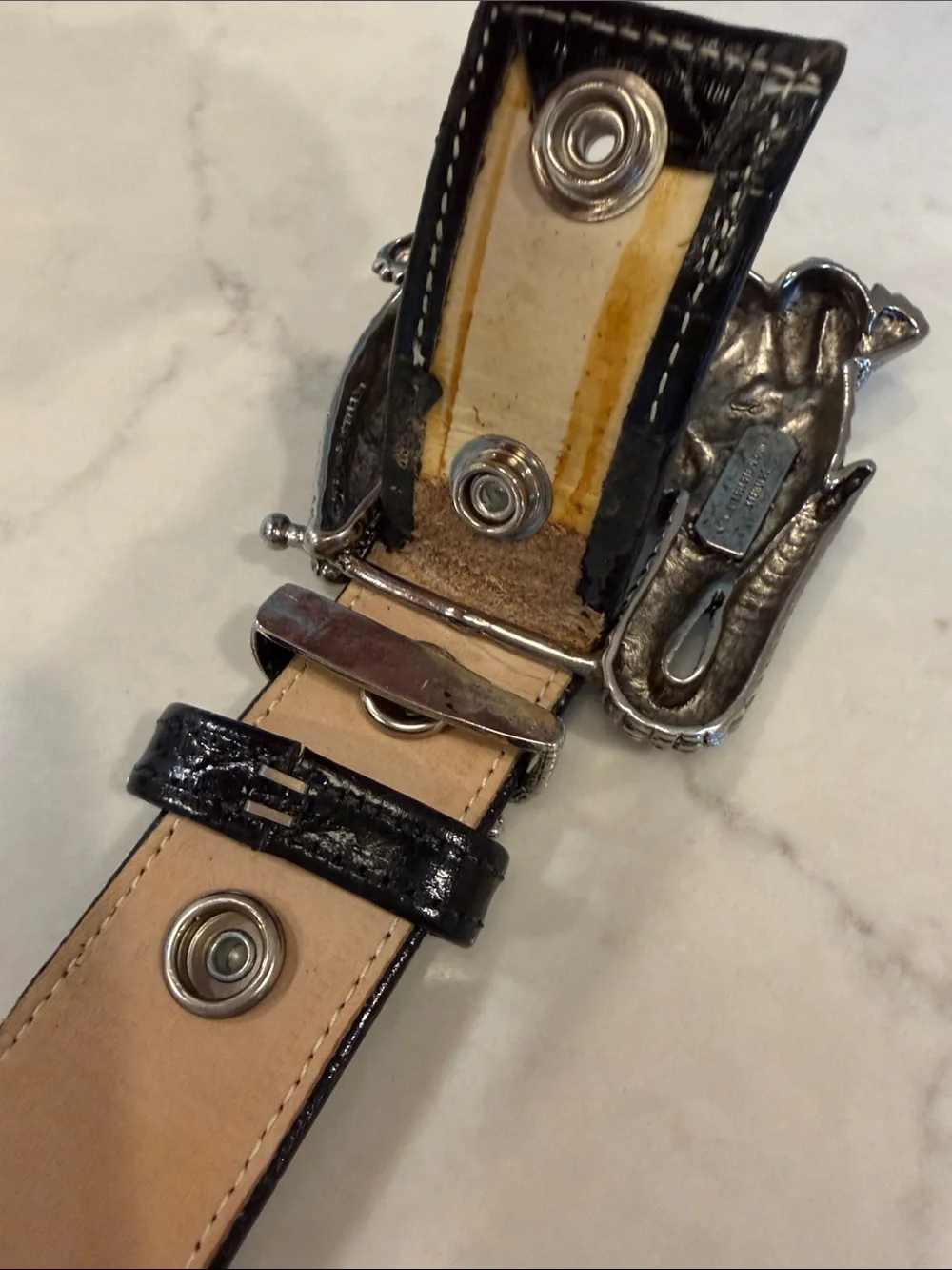 Authentic * Barry Kieselstein Cord * Vintage * Sterling Alligator Buckle